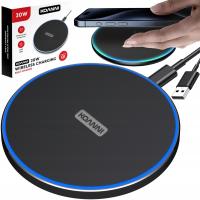 Ładowarka indukcyjna QI bezprzewodowa 20W LED KOANNI + kabel USB-C 1M