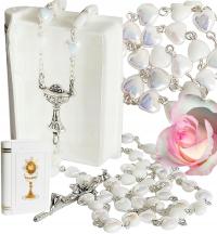 ЧЕТКИ ДЛЯ ПРИЧАСТИЯ СЕРДЦА S БЕЛЫЙ ПЕРЕЛИВАЮЩИЙСЯ ПРИЧАСТИЕ СЕРДЦЕ СЕРДЦА S