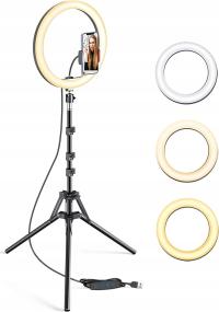 LAMPA PIERŚCIENIOWA 12'' STATYW UCHWYT NA TELEFON PNITRI PNR01