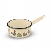 Rondel Silesia emaliowany kurki wielokolorowy 1 l 14 cm