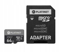 Karta pamięci Platinet microSDXC 64GB + Adapter 90 MB/s