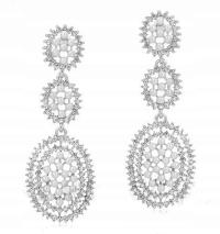 kolczyki długie wiszące perły srebrna tonacja