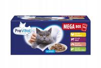 PREVITAL SASZETKI MEGA BOX KARMA MOKRA DLA KOTA MIX SMAKÓW W SOSIE 40x100g