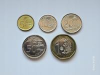 Сингапур набор монет-различных номиналов.Винтаж - 5 шт.