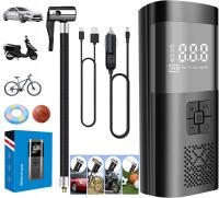 ELEKTRYCZNA POMPKA ROWEROWA KOMPRESOR SAMOCHODOWY AKUMULATOR 80W 6000MAH 3 TRYBY PRZENOŚNA