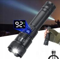 МОЩНЫЙ ТАКТИЧЕСКИЙ СВЕТОДИОДНЫЙ ФОНАРИК ПЕРЕЗАРЯЖАЕМЫЙ ЗУМ ДЛЯ ВЫЖИВАНИЯ ДЛЯ ПОДАРКА USB C