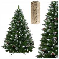 SZTUCZNA CHOINKA SOSNA DIAMENTOWA OŚNIEŻONA 220 cm STOJAK PREMIUM + GRATIS