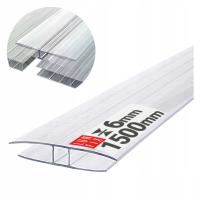 Profil H H6 łączący poliwęglan 6mm bezbarwny listwa do szklarni daszku 1,5m