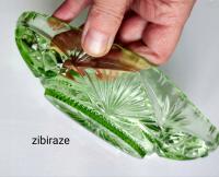 Zielona żardiniera Riihkimaki Glass kryształ gondola PRL