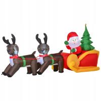 Надувные сани Санта-Клауса со светодиодными оленями