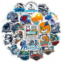 RYBY MIX WLEPY ZESTAW NAKLEJEK WODOODPORNYCH 50szt