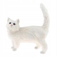 Lifelike Cat Kitten Model Fur Pet Home Decor Kids Toy Gifts White