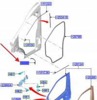 ПРОКЛАДКА ПЕРЕДНЕЙ ЛЕВОЙ ДВЕРИ ПЕРЕДНЯЯ FORD TRANSIT 13-