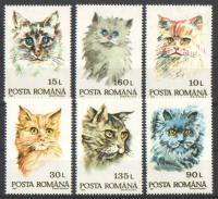 Rumunia Mi. 4885-4890 MH czyste ** fauna, koty