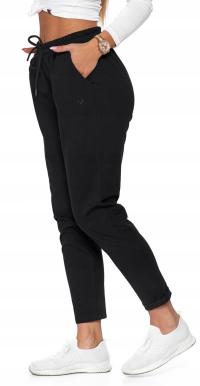 Spodnie dresowe damskie klasyczne dresy z kieszeniami czarne MORAJ