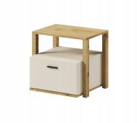 Stolik Nocny z Szufladą 45 cm x 42 cm x 40 cm dąb artisan/beż/truflowy