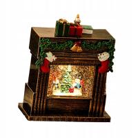 Christmas Music Snow Globe Lighted Snow Globe Table Złoty bałwan