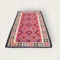 Vintage Afghan Kilim dywan z lat 60. – ręcznie tkany, wełna, 155 × 250 cm