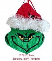 Piniata Grinch. XXL. Zestaw z kijem i konfetti.