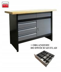 Stół warsztatowy MSI gwarancja, 120x60 cm, blat 30 mm, organizer GOS 01