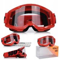 Gogle motocyklowe 100% Strata 2 czerwone