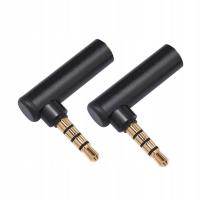 2pcs 3.5mm Jack Right Angle Audio Adapter Plug Male To Female Jack 90 Plug