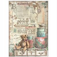 Stamperia Papier ryżowy A4 Brocante Antiques Teddy Bears (DFSA4854)