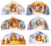6x Szopka Bożonarodzeniowa papierowa na prezent Zestaw 6 szt MIX wzorów