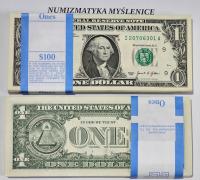 Banknoty jedno dolarowe 2021 r. 10 szt . Seria I - Bank of Minneapolis