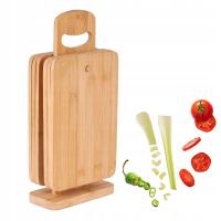 Zestaw DESKI do KROJENIA na STOJAKU Komplet BAMBUSOWE Tadar 22x15x0,8