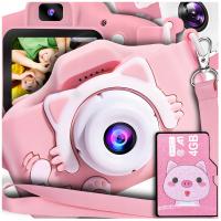 Цифровая камера для детей ребенка Фото розовый котенок карта 4GB
