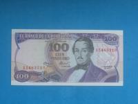 Kolumbia Banknot 100 Pesos 1977 UNC P-418a