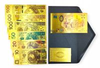 Unikatowy Zestaw Pozłacanych Polskich Banknotów KOLEKCJA PREZENT GRATIS