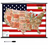 Mapa Ścienna Kodowo-drogowa USA 160cmx120cm Aktualna 2024