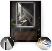 Зеркало с подсветкой LED 50x70 водонепроницаемость IP65 подвесной вертикальный уровень