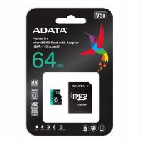 ADATA 64GB micro SDXC CL10 UHS U3 A2 V30 4K PRO
