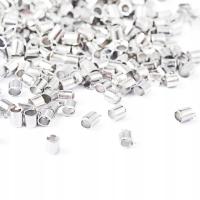 Srebrne Zaciski Rurki Stopery do sznurka linki jubilerskiej 2mm 800szt