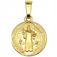 Золотой медальон Святого Бенедикта S 1,16 г злотый pr.585