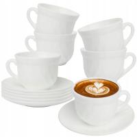 KPL FILIŻANKI ze spodkami 6 SZT 190ML zestaw SERWIS KAWOWY HERBATA PREZENT