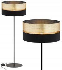 Напольная лампа, стоящая абажур, черный злотый, 40 см, светодиодная
