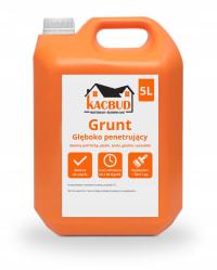 KACBUD GRUNT GŁĘBOKO POD TYNKI FARBY GŁADZIE WYLEWKI PENETRUJĄCY BIAŁY 5L