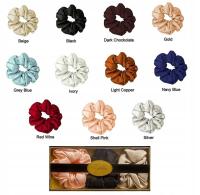 MIX 3x 100% Jedwabna Gumka Malbery do Włosów Frotka ZESTAW GUMEK