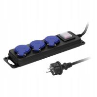 Przedłużacz Bryzgoszczelny Warsztatowy IP44 5m 16A 3680W 3x1,5mm Listwa 3g