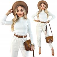 Приталенный ребристый эластичный женский свитер с высоким воротом классическая водолазка