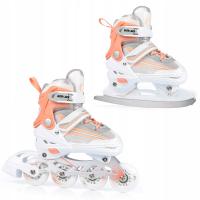 ŁYŻWOROLKI ROLKI 2w1 ŁYŻWY HOKEJOWE DLA DZIECI ABEC-7 KAUCZUKOWE KOŁA