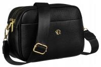 Torebka damska listonoszka na ramię czarna ROVICKY mała torba na pasku