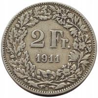 45817. Szwajcaria, 2 franki, 1911r. - Ag