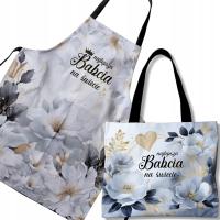ZESTAW FARTUCH KUCHENNY DLA BABCI TORBA PREZENT UPOMINEK