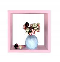 Полка квадратный настенный шкаф кубик 30 x 20 порошок розовый тумбочка дешево