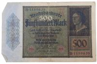 Stary Banknot kolekcjonerski Niemcy 500 marek 1922